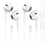 2 Packs iPhone Headphones Earbuds with Lightning Connector(Built-in Mic & Volume Control)[MFi Certified] Headphones support for iPhone 14/13/12/SE/11/XR/XS/X/7/7Plus/8/8Plus Support All iOS System