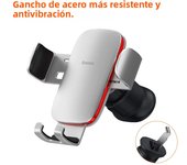 Soporte De Coche Baseus Gravity Para Teléfonos Móviles Universal Clip Montaje En Ventilador Compatible Con iPhone Redmi Note 7 Negro Aluminio