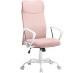 SONGMICS Silla de Oficina, Silla de Escritorio Ergonómica, Silla Giratoria, Asiento Tapizado, Ajustable en Altura e Inclinable, Carga de 120 kg, Negro/Gris/Beige Avena/Rosa Jalea