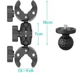 Action Camera Accessories For Insta360 One X2 X3 Motorcycle Bicycle Double Clip Bracket for GoPro 11 10 9 Bike Selfie Stick