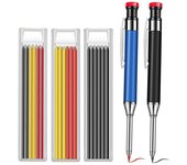 Metal Solid Carpenter Pencil Mechanical Pencil Set Built-in Pencil Sharpener with Refill Leads Deep Hole Drawing Marking Tools