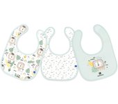 Set de 3 Babetes de algodão Savanna Menta Kikkaboo