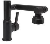 Grifo giratorio de latón G1, Grifo de Punta Larga de 360 Grados, accesorios de baño, bañera portátil, lavabo de Cocina, Negro