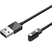 Cargador de repuesto para smartwatch KSIX Hero y KSIX Venture, Conector USB-A, Negro