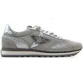 Cetti C-1259 Zapatilla sneakers deportiva casual,de piel y tela,cordón elástico,estrella,vintage,suela con tacos, para señora