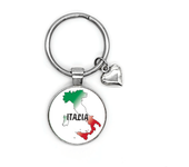 1Pc Italia Map Heart Charm Keychains For Men Women