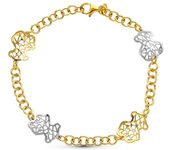 Pulsera de oro blanco y amarillo de 18 kilates PM-14000327