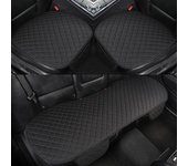 Linen Quilted Embroidered Car Cushion Without Backrest Four Seasons Universal Three-piece Set
