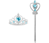 Girls Princess Crown Magic Wand Accessories Party Cosplay Elsa Anna Rhinestone Headband Hair Bands For Kids Hairbands Gifts Toys