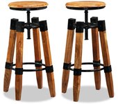 vidaXL Taburetes de cocina 2 unidades madera maciza de mango
