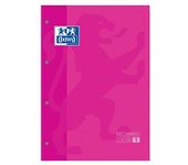 Oxford, Hojas CuadrÃ­culadas A4 Perforadas. Recambio Archivador, 80 Hojas, Color Fucsia, CuadrÃ­cula 5x5.