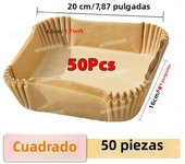 100/50PCS Rectangle Air Fryer Paper Square Baking Paper Barbecue Plate Mat Kitchen Oven NonStick Oil Air Fryer Paper Liners