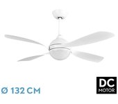 FABRILAMP Ventilador DC Livorno 30W Blanco 132D 4aspas 3000K-6000K
