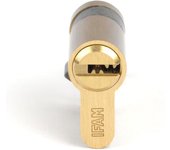 Inicio Cylinder STR1030L, Cerradura Seguridad Cilíndrica acabado en Latón, 10x30mm, Incluye 5 Llaves de Seguridad de Maple Niquelado, European Perfil Cylinder, Cerradura Puertas Interior y Exterior