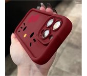 Original Sanrio Hello Kitty Liquid Silicone Cases For iPhone 16 15 14 13 12 11Pro Max Plus X XR XS 7 8 Plus Shockproof Cover Y2K