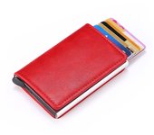 ID Credit Bank Card Holder with Hasp Wallet Men Anti Rfid Blocking Protected Magic PU Leather Slim Mini Small Money Wallets Case