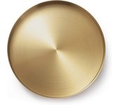 Bandeja organizadora de almacenamiento decorativa de metal redonda dorada para joyas, maquillaje, artículos de tocador y vajilla de cocina