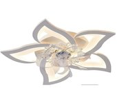 Ventiladores de techo, con luces y control remoto, ventiladores de techo cromados silenciosos con lámparas, motor CC reversible, memoria regulable, ventilador de perfil bajo, luz de techo con 6 velocidades, modo verano e invierno