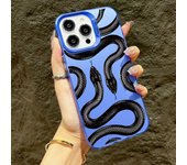 Luxury Black Snake Anti-drop Armour Phone Case For iPhone 15 14 13 12 11 Pro Max XS X XR 7 8 Plus 15 Lens Protect Plating Cover