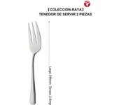 Mr.Spoon Serie Raya Cuchara y Tenedor de servir 2, 6 o 12 piezas,Acero inoxidable 18/0,Plateado,Económico y funcional,Cuchara y Tenedor de servir largo 248mm,Mango monobloque,Apto para lavavajillas,Empaque ecológico. Ideal para casa,hotel,restaurante