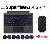 Trackpad Keyboard for Microsoft Surface Pro 3 4 5 6 7 8 9 X Backlit Russian Spanish Arabic Portuguese French Hebrew Keyboard