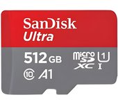 Sandisk Ultra 512GB Microsdxc + Adaptador SD - Alta Velocidad de Transferencia