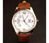 YAZOLE Men's Fashion Sport Stainless Steel Case Leather Band Quartz Analog Wrist Watch mens watches top brand luxury Wristwatch
