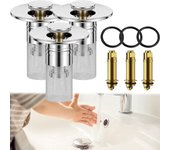 Infinitne Filtro de drenaje de piso de acero inoxidable, tapón de fregadero de baño, colador de drenaje de fregadero de baño de actualización 2024, tapón de fregadero de baño, tapón de drenaje de fregadero emergente (1 juego)
