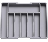 Organizador de cajones para cubiertos, bandeja de utensilios extensible para cocina, cubiertos ajustables y soporte de cubiertos, almacenamiento de plástico compacto