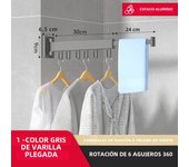 Wall Mount Clothes Drying Rack Foldable 3-Folded Rod Clothes Line Extendable Wall Drying Rack Laundry Hanger Clothes Racks Hange