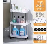 Bathroom Storage Rack with Wheels 3/4 Layer Rolling Utility Cart Bathroom Storage Organizer Multi-purpose Utility Cart
