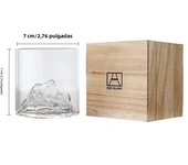Japan 3D Mountain Whiskey Glass Glacier Old Fashioned Whisky Rock Glasses Whiskey-glass Wooden Gift Box Vodka Cup Wine Tumbler