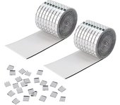 2 Pack Mosaic Mirror Tile Sticker Self-adhesive Mini Square Glass Mirror Disco Ball DIY Craft Decoration Wall Mirror Kitchen Bathroom 5 x 5 mm Silver