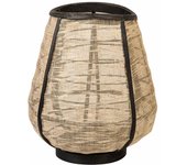 Adda Home Farol Bambu-lino Natural-negro 33x33x39,5 Cm - Vela Decorativa