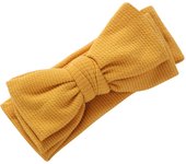 Solid Ribbed Turban Headband Hair Bow Tie Hairbands Topknot Handmade Fashion Kids Headwraps Double Layers Toddler Accessories