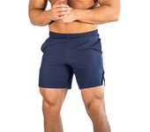 Casual Shorts Men's Summer Dark Blue Breathable Loose Sports Straight Cropped Pants