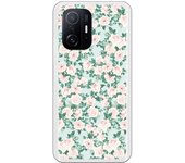 Funda compatible con Xiaomi Mi 11T (5G)   / 11T Pro (5G)  - Patron flores con fondo verde