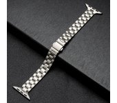 Slim Metal Strap for Apple Watch Ultra2 49mm 45 44 42 41 40 38mm Three Bead Stainless Steel Watch Band for iWatch 9 8 SE 7 6 5 4