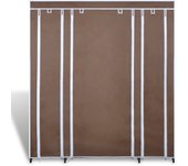 Armarario de Tela compartimientos y Varillas marron 45x150x176cm