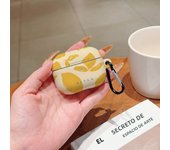 BURGA Luxury Fashion Lemon pattern Shockproof Glossy HD Hard Earphone Cover Case For AirPods 1 2 3 4 Pro Pro2 with Metal Hook