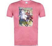 MERCHANDMANIA CAMISETA ROJA MEZCLA Unnamed Memory isekai magia heroe serie anime moda verano tshirt