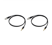 2pcs 3.5mm Jack to 3Pin Mini XLR Female for BM800 PC Headphone Mixer Microphone Stereo Camera Amplifier 0.5M