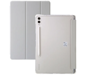 For Samsung Tab S9 FE Plus Case with Pen Holder Flip Stand Clear Back Magnetic Smart Shell for Galaxy Tab S9 FE Plus 12.4 Cover