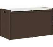 vidaXL Banco de almacenaje con cojín gris claro 100 cm ratán sintético en color Gris claro y gris oscuro/gris y azul marino/Negro y blanco crema y más | acolchados duraderos para sofás de jardín terraza exterior