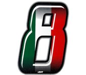 Pegatina Race Number para Moto "8" Slim Tricolor 100 mm