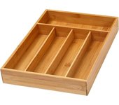 Maxia Market - Bandeja de Cubiertos 5 compartimentos Bambu Porta Cubiertos Organizador Cubierto