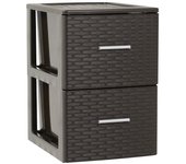 Plastic Forte - Cajonera de Plástico Volga Rattan Antracita / Wengué / Blanco Decoración Hogar Oficina