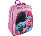 Mochila Trolls Rosa con Cremallera y Asas Acolchadas