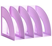 Organizador de Escritorio, Revistero Archivo Soporte, Organizador de Archivos de Plástico con 4 Compartimentos, para Guardar Documentos Archivos Hogar Oficina Escuela