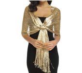 Solid Color Tassel Shawls For Women Sparkling Metallic Shawls And Wraps With Buckle For Evening Party Dresses Wedding Party